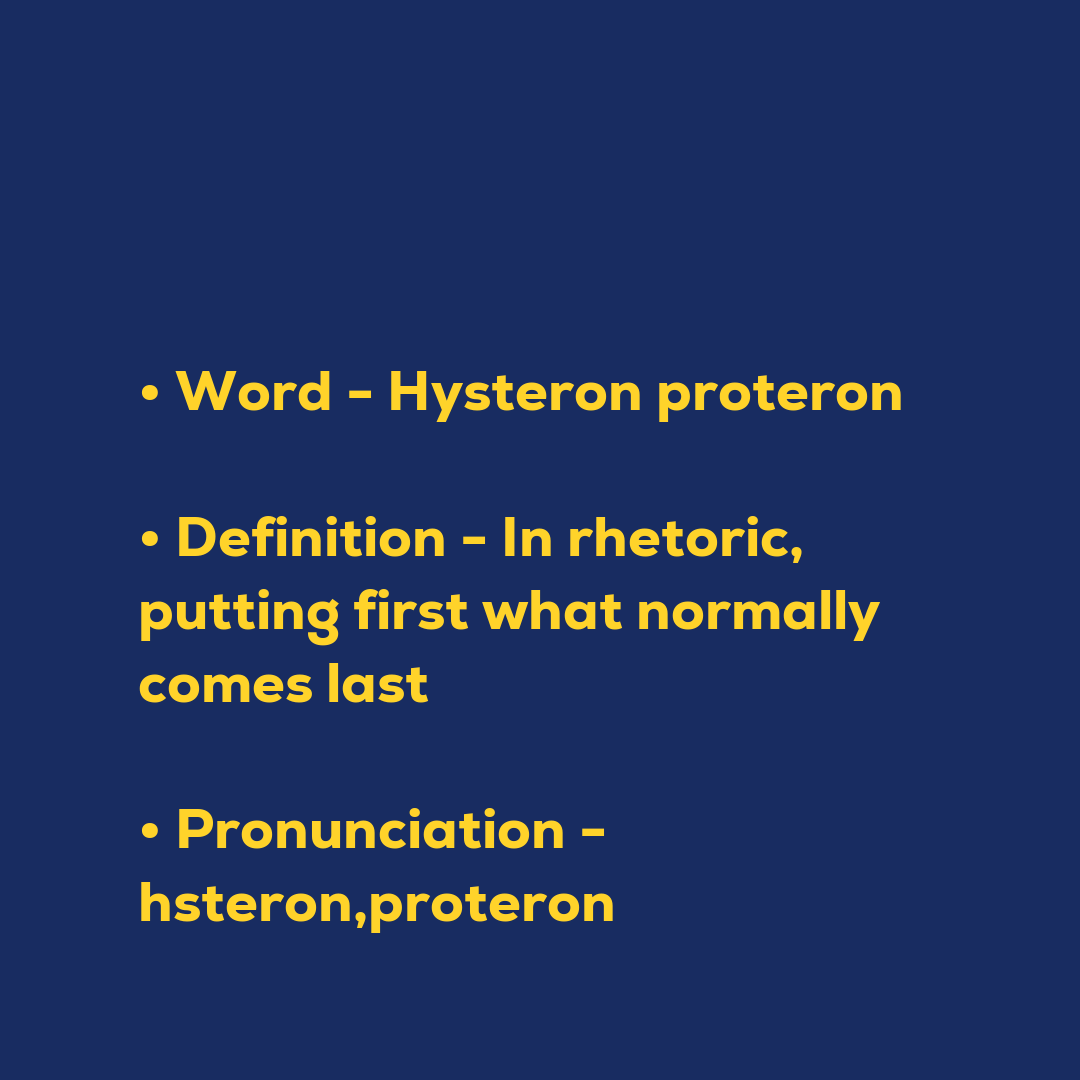 Hysteron proteron