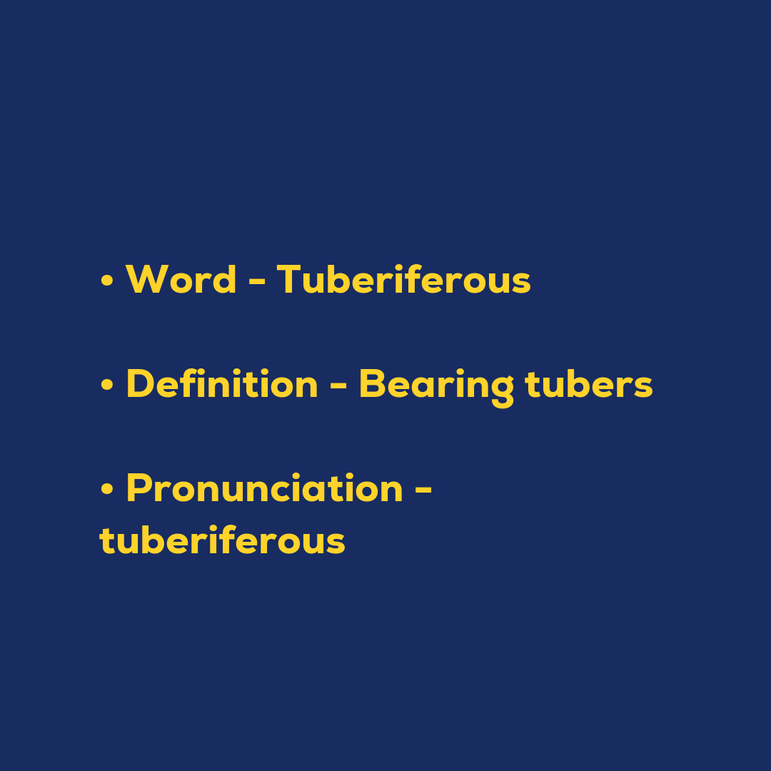 Random Words - Tuberiferous