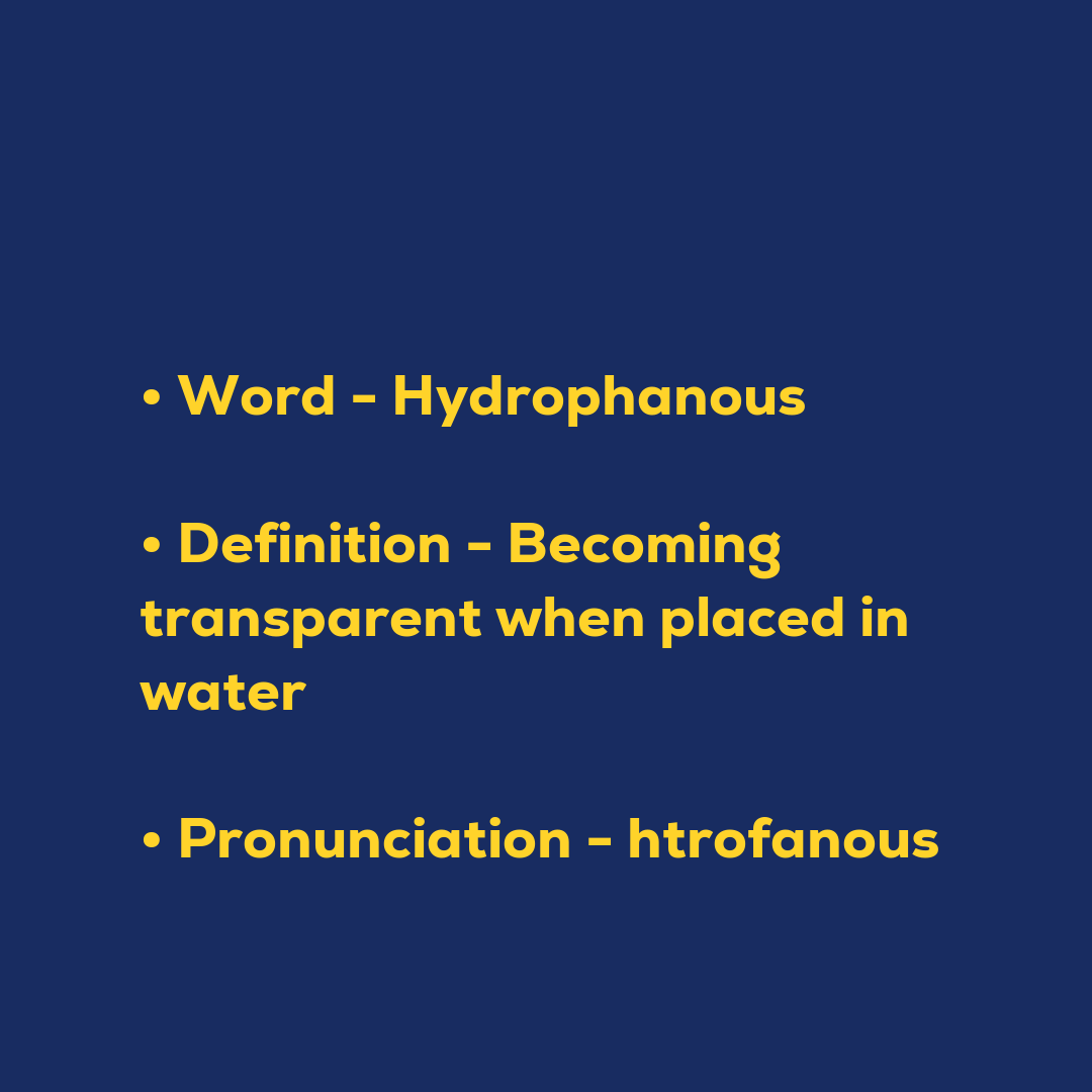 Hydrophanous