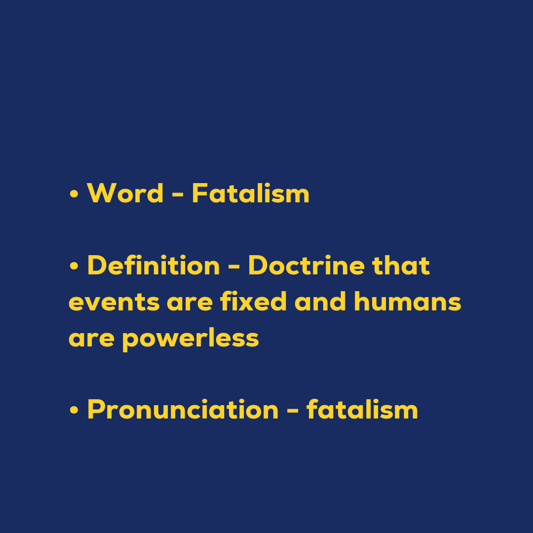 Random Words - Fatalism