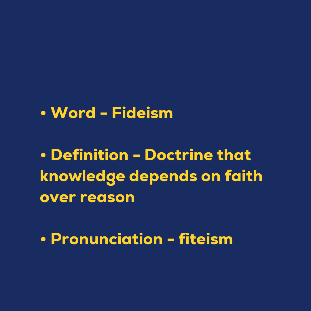 Random Words - Fideism