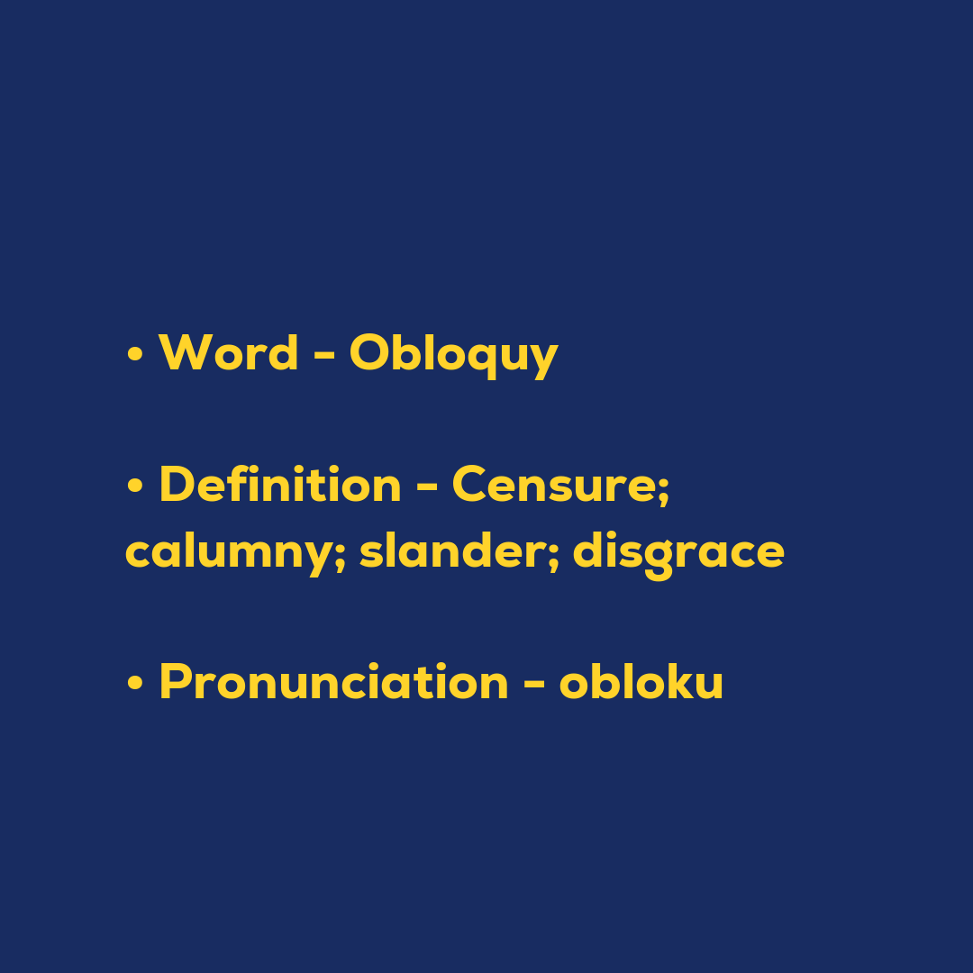 Random Words - Obloquy