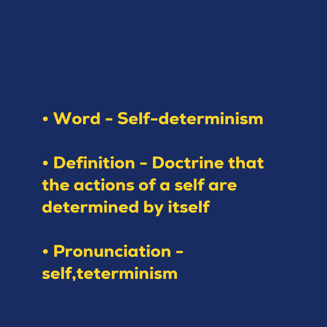 Random Words - Self-determinism