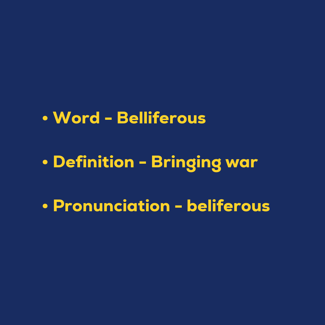 Random Words - Belliferous