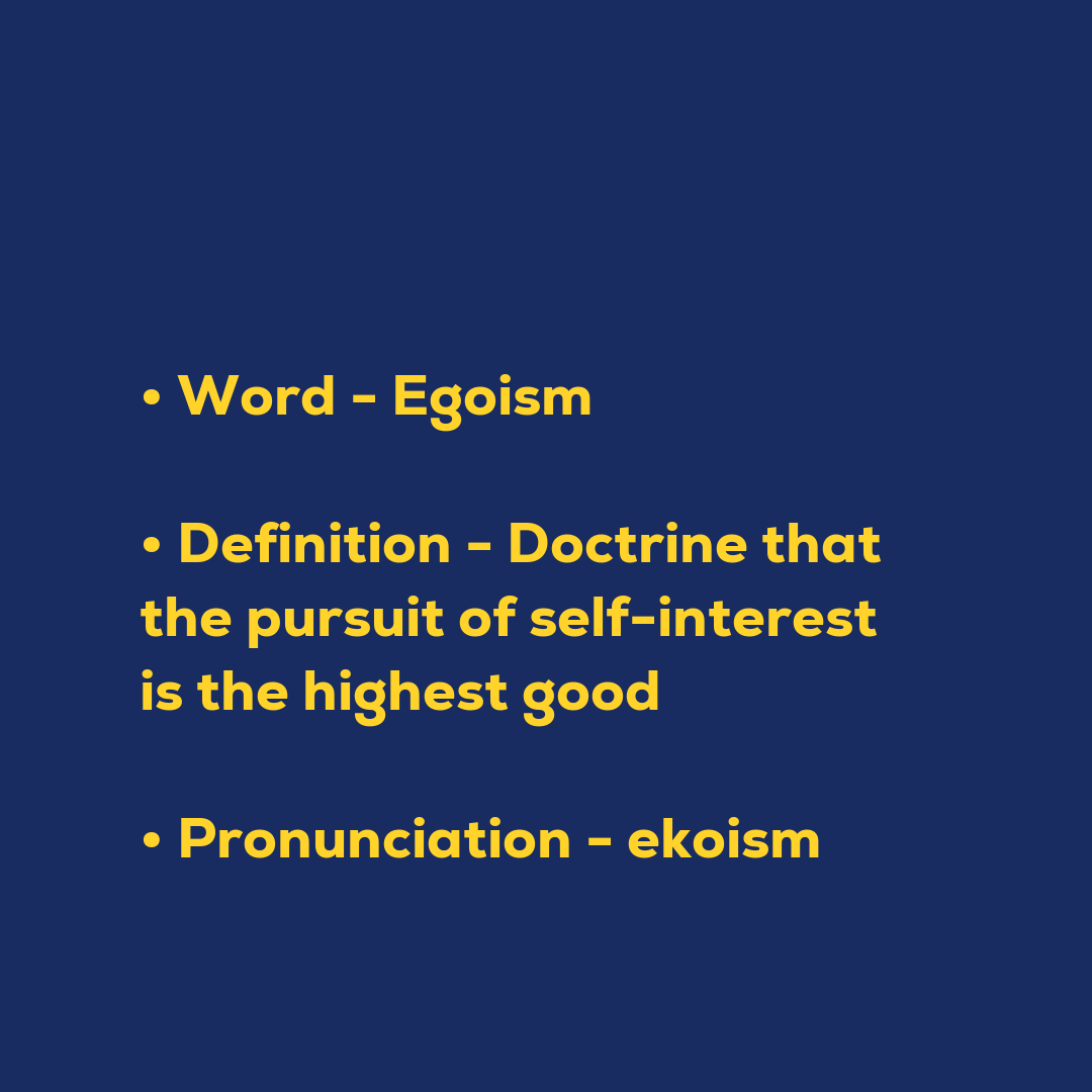 Random Words - Egoism
