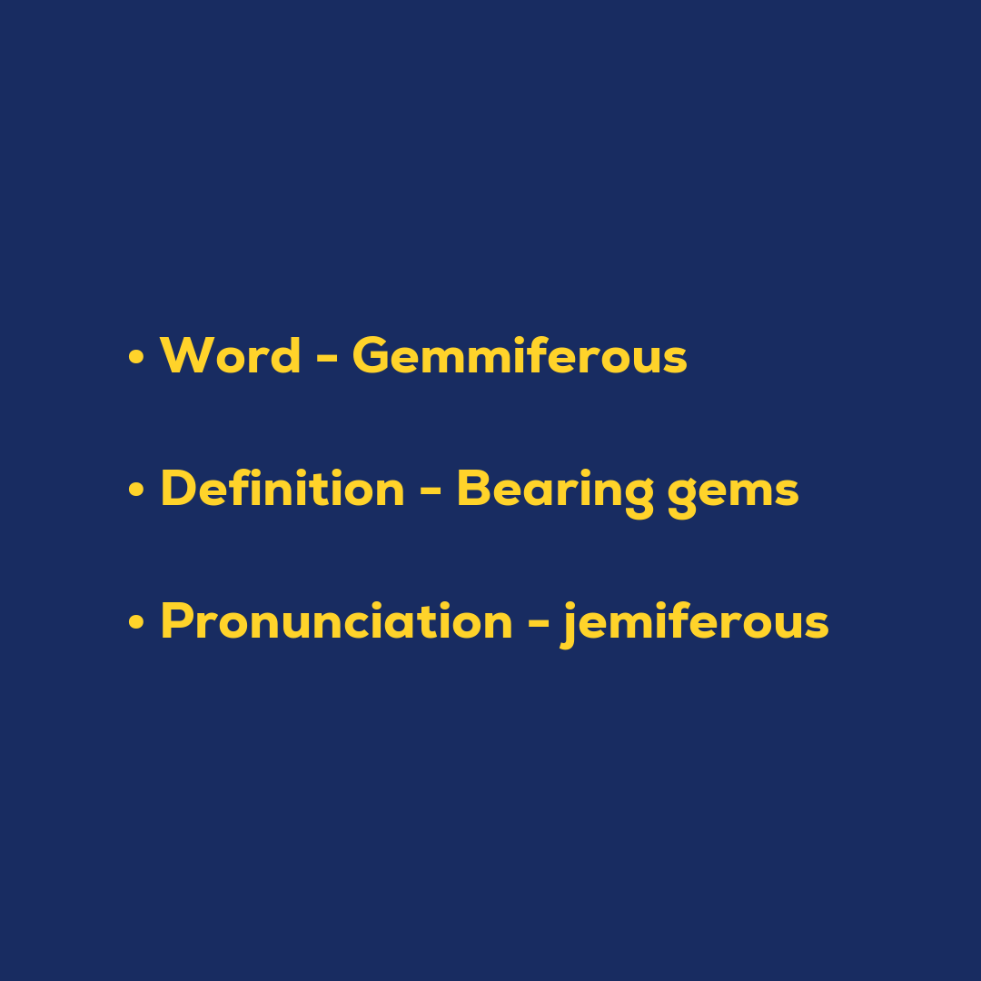 Random Words - Gemmiferous