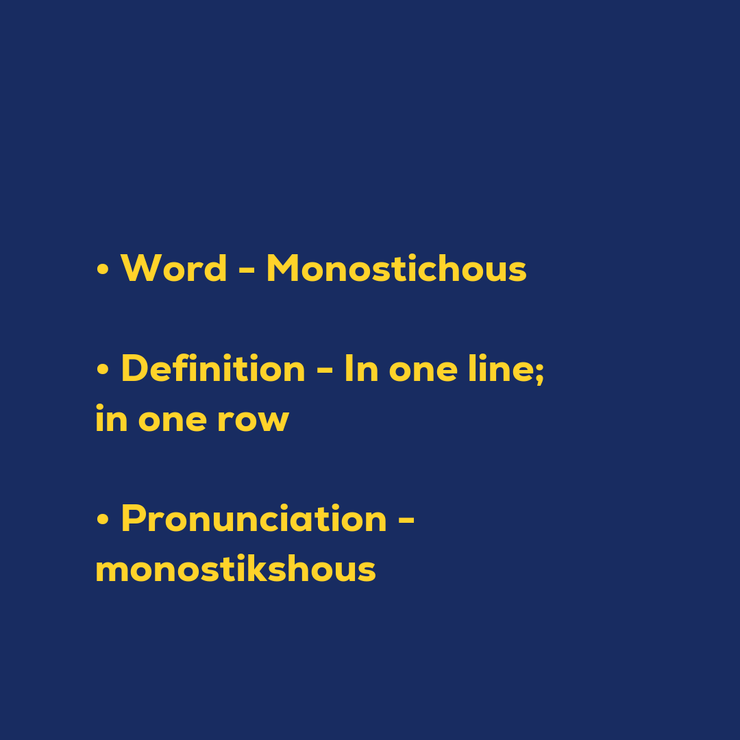 Random Words - Monostichous