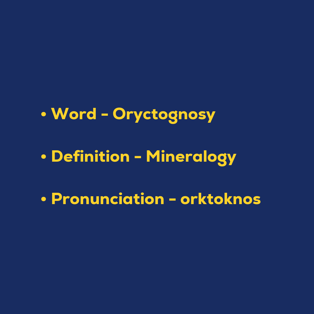 Oryctognosy