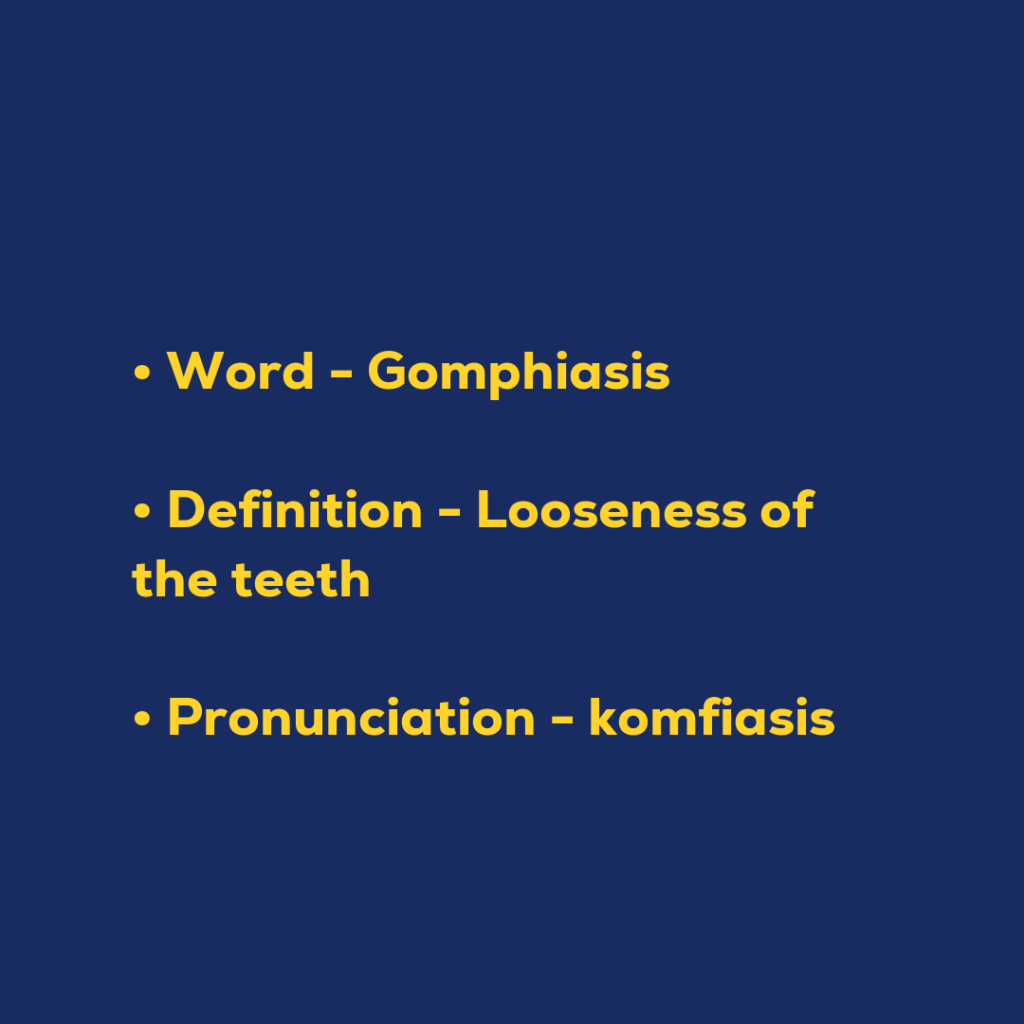 Random Words - Gomphiasis