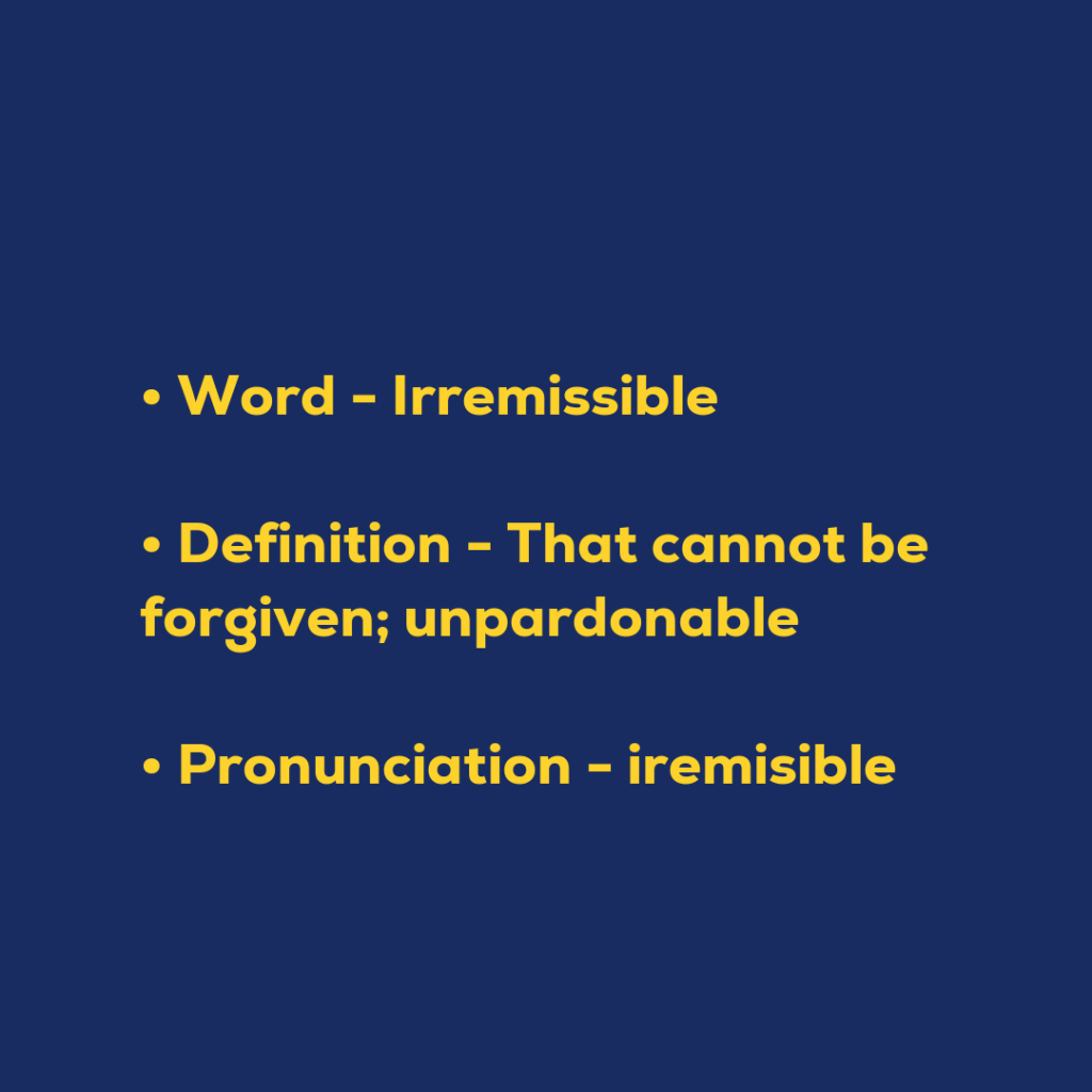 Random Words - Irremissible